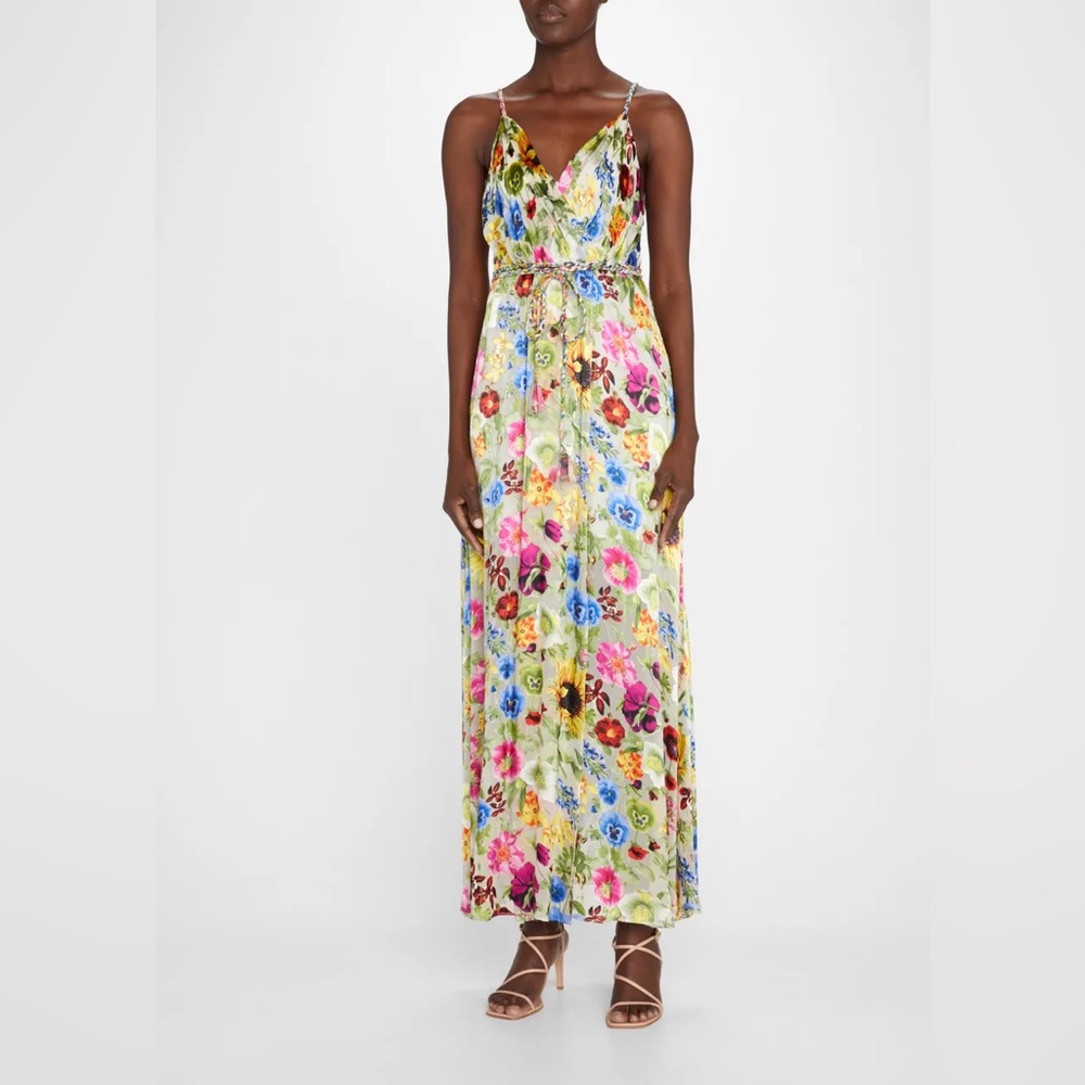 Alice and Olivia Samantha Floral Surplice Dress